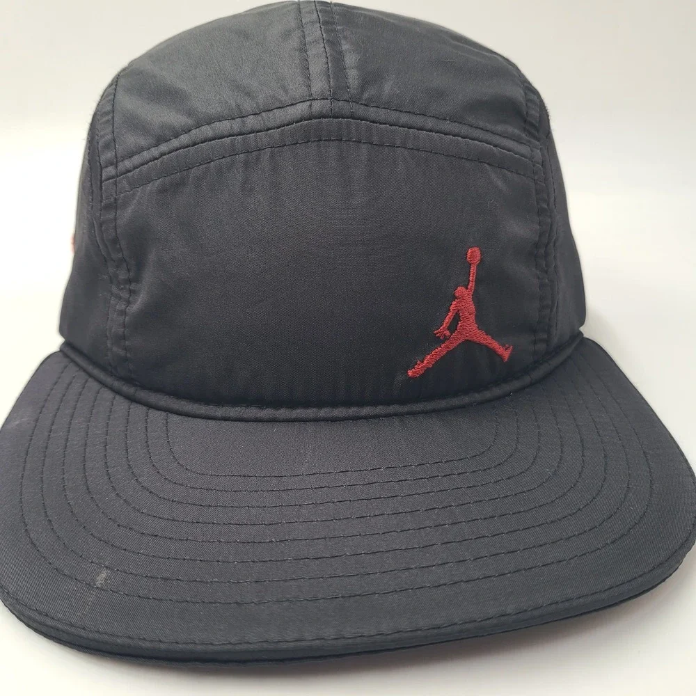 Youth Jordan Hat Strapback 5 Panel Black Red Air Jumpman Size 8-20 Basketball